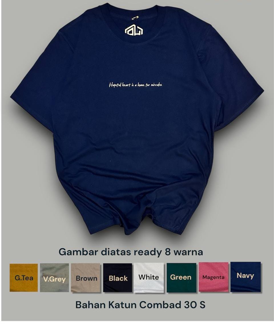 Kaos Katun Combed 30s Navy - Desain Minimalis